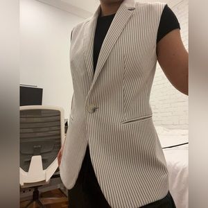Express Black and White Stripe Vest